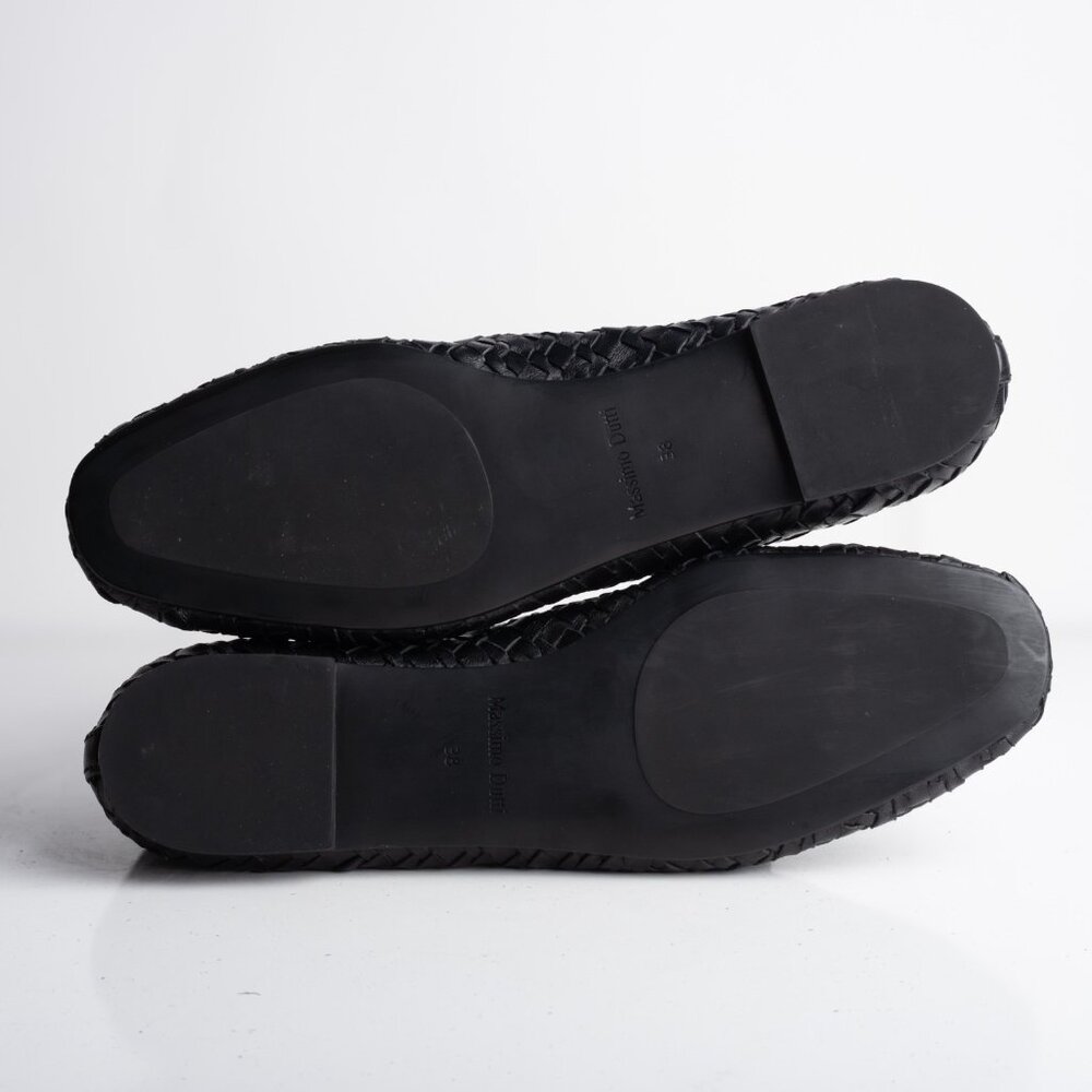 Massimo Dutti Black Woven Leather Flats - Picture 8 of 8